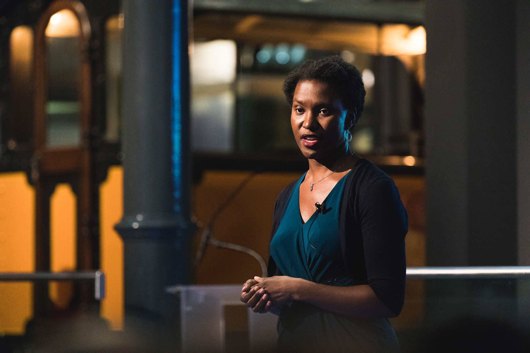 female speaker london transport museum talk