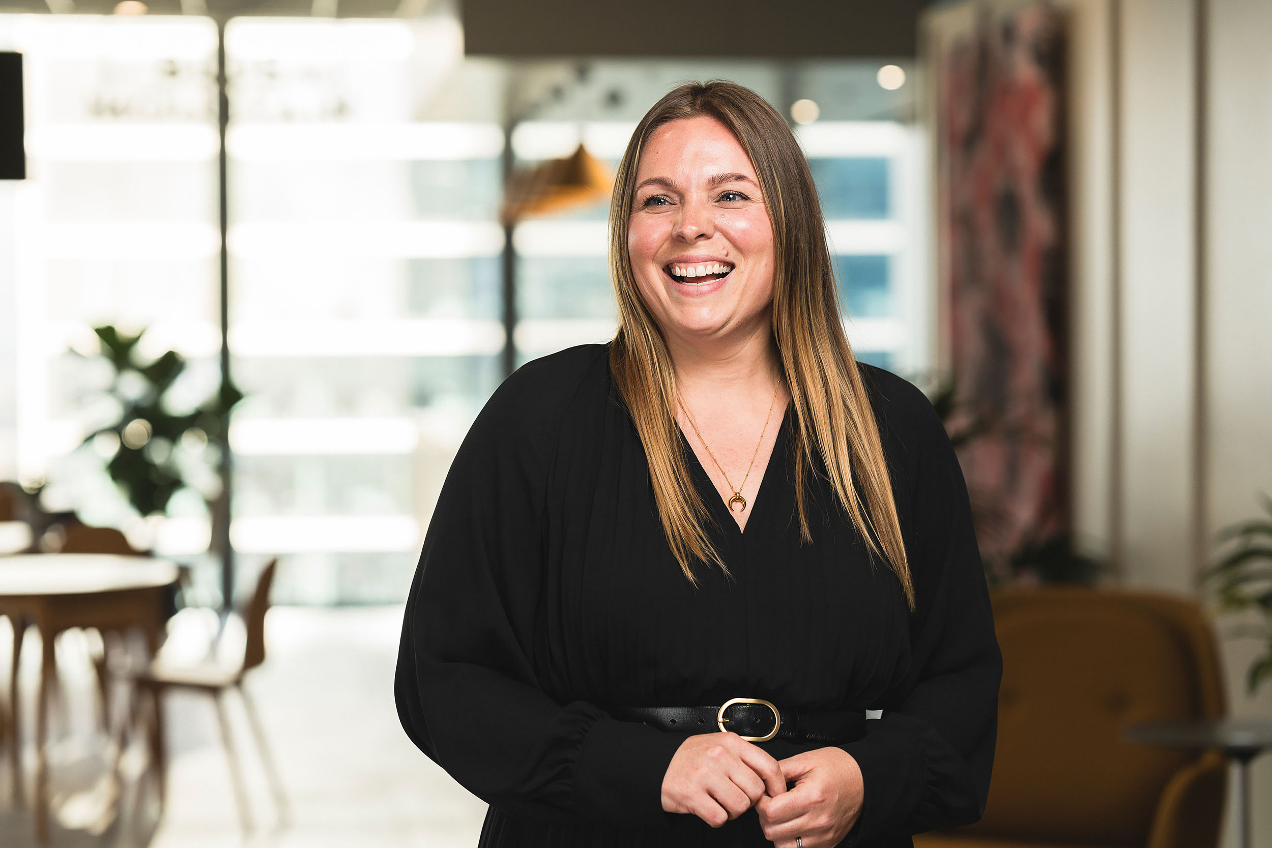 casual smiling corporate portrait of female
