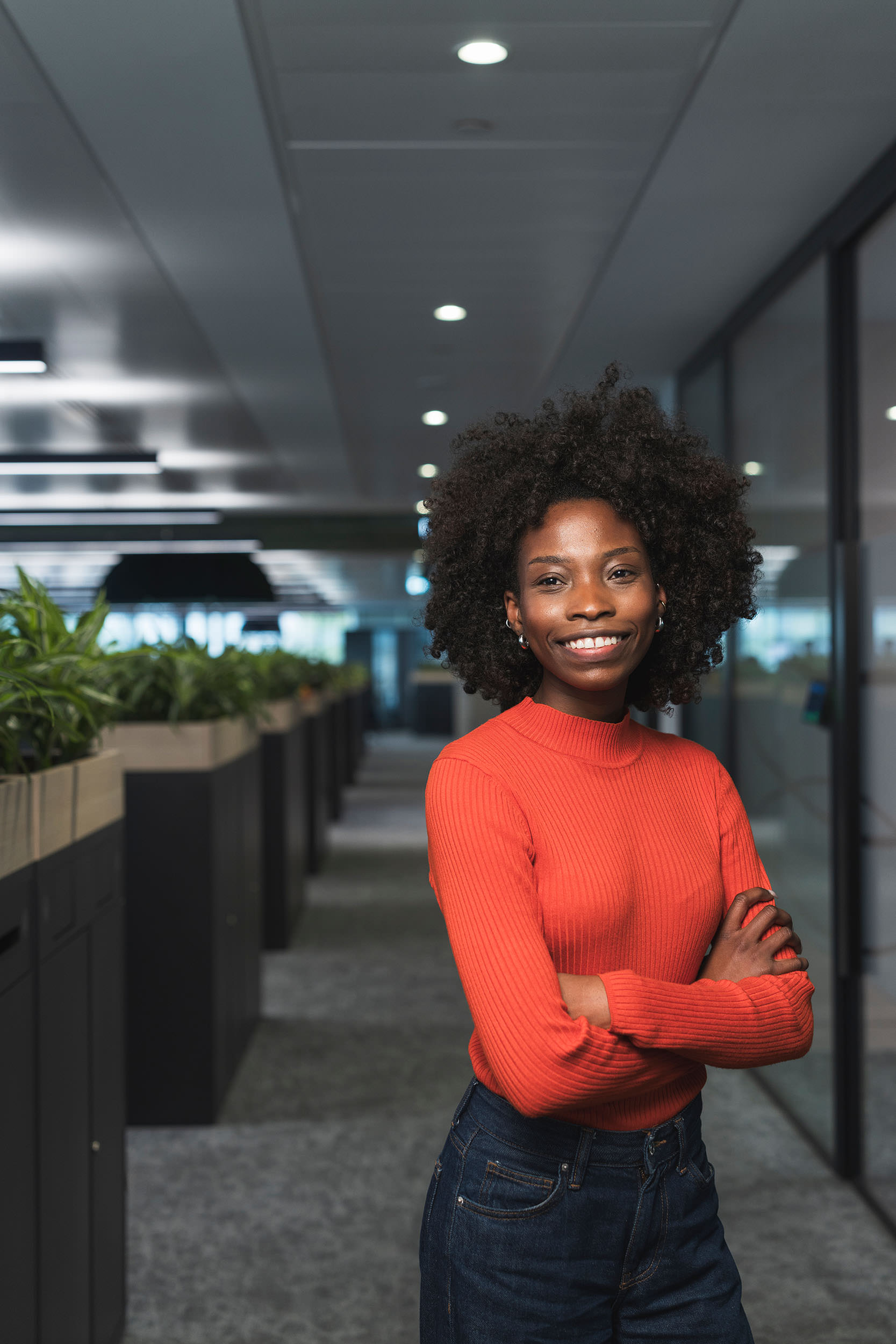 company portrait of young female smiling