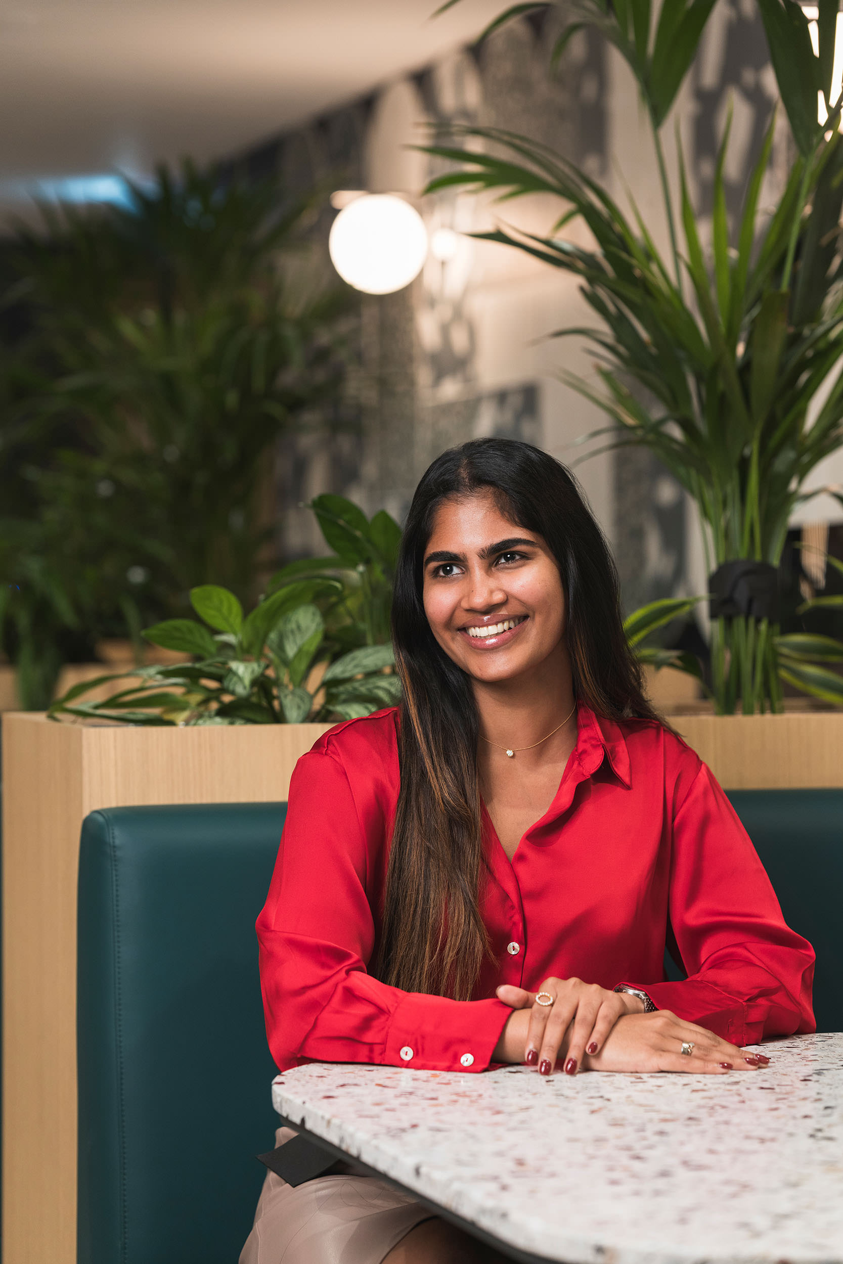 corporate portrait of casual young woman 